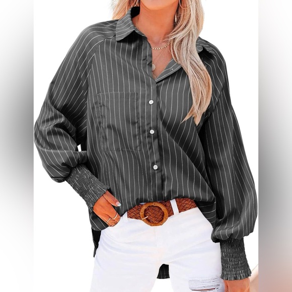 Women Casual Long Sleeve Button Down Blouse - Picture 1 of 4